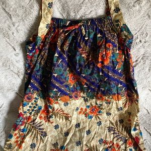 Multicolored A-line boho tunic tank Size XL